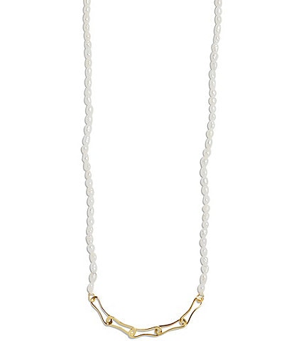 Argento Vivo Pearl Paper Clip Chain Necklace