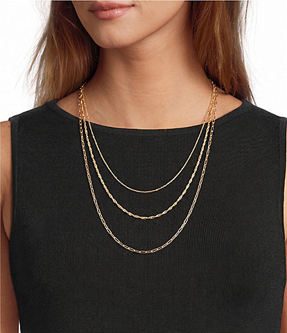 Argento Vivo Pre Layered Short Multi-Strand Chain Necklace