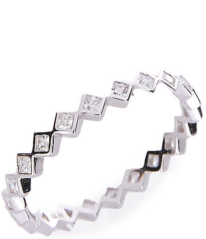 Argento Vivo Princess CZ Band Ring