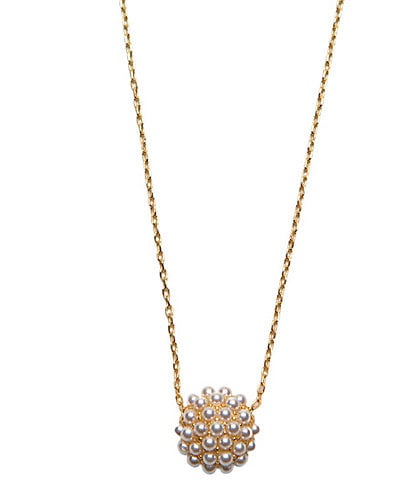 Argento Vivo Round Burst Pearl Short Pendant Necklace