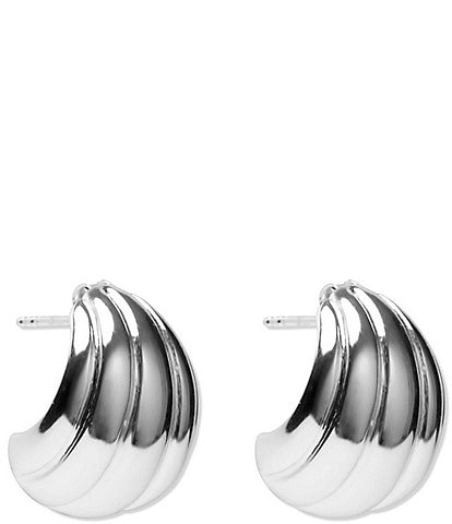 Argento Vivo Silver Textured Dome Stud Earrings