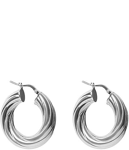 Argento Vivo Small Twist Huggie Hoop Earrings