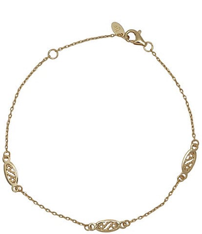 Argento Vivo Stationed Filigree Line Bracelet