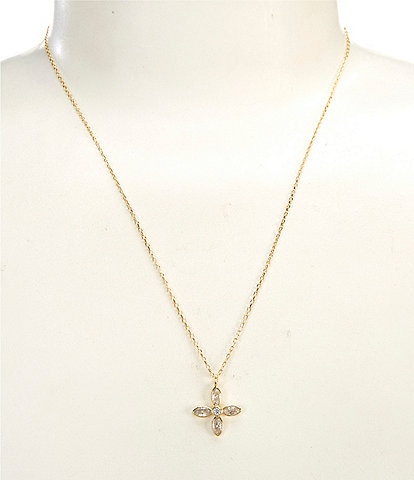 Argento Vivo Teardrop Cross Short Pendant Necklace
