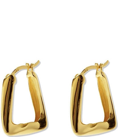 Argento Vivo Triangular Gold Hoop Earrings