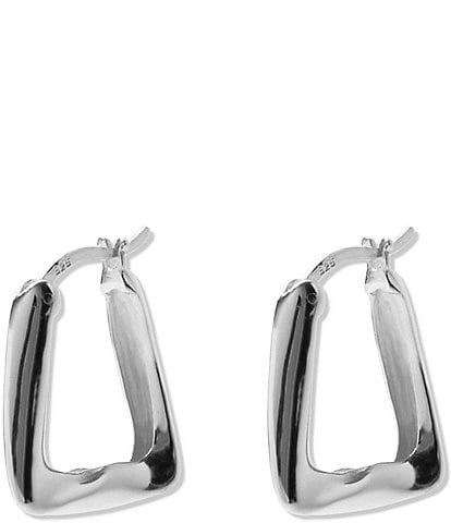 Argento Vivo Triangular Sculptural Hoop Earrings