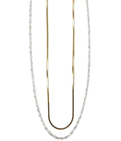 Argento Vivo Two Tone Layered Chain Necklace