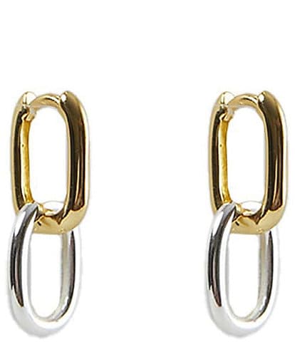 Argento Vivo Two Tone Link Drop Earrings
