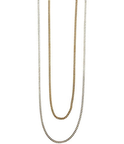Argento Vivo Two Tone Sterling Silver Chain Necklace