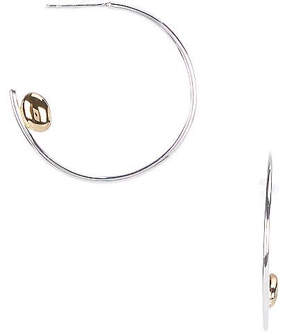 Argento Vivo Two Tone Sterling Silver Sculptural Hoop Earrings