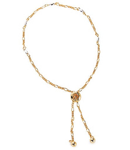 Argento Vivo Two Tone Stone Ball Line Bracelet