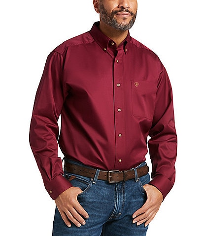 Ariat Big & Tall Solid Twill Long-Sleeve Woven Shirt