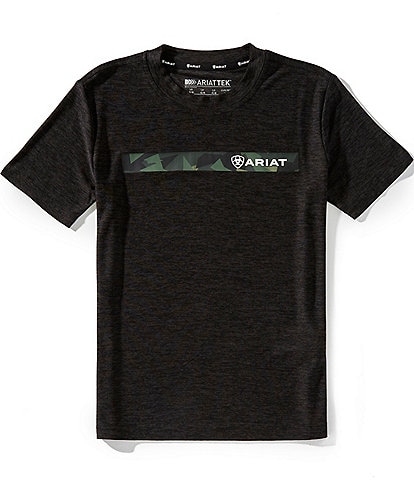 Ariat Big Boys 7-14 Short Sleeve Chest Camo Stripe Charger Graphic T-Shirt