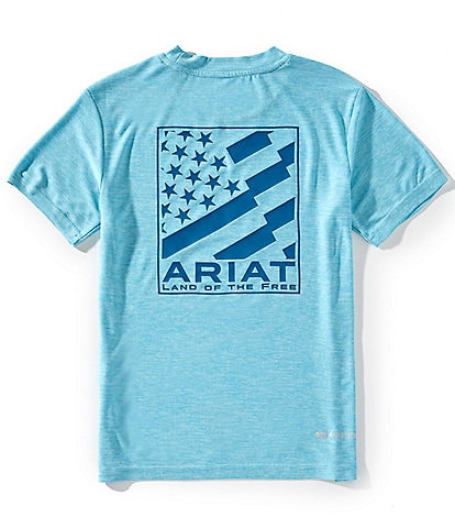 Ariat Big Boys 7-14 Short Sleeve Flag Charger Graphic T-Shirt