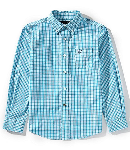 Ariat Big Boys 8-20 Long-Sleeve Wilmer Checked Woven Shirt