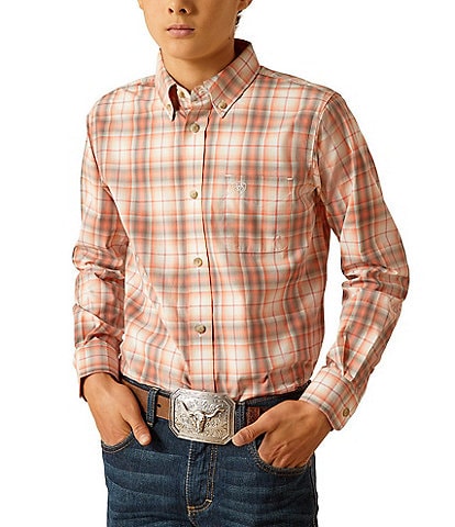 Ariat Big Boys 8-20 Plaid Long Sleeve Pro Series Knox Classic Fit Shirt