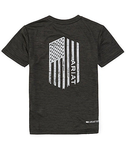 Ariat Big Boys 8-20 Short Sleeve Charger Vertical Flag T-Shirt