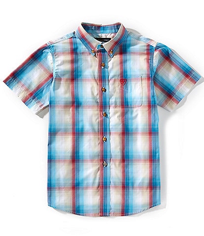 Ariat Big Boys 8-20 Short-Sleeve Sunny Plaid Woven Shirt