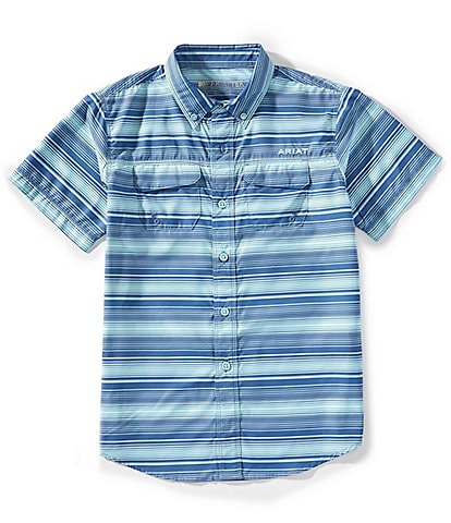 Ariat Big Boys 8-20 Short-Sleeve Venttek Outbound Striped Woven Shirt