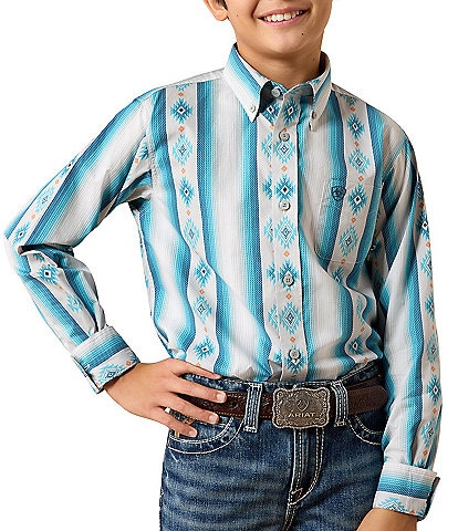 Ariat Big Boys Long Sleeve Powers Serape Inspired Snap Down Collared Shirt