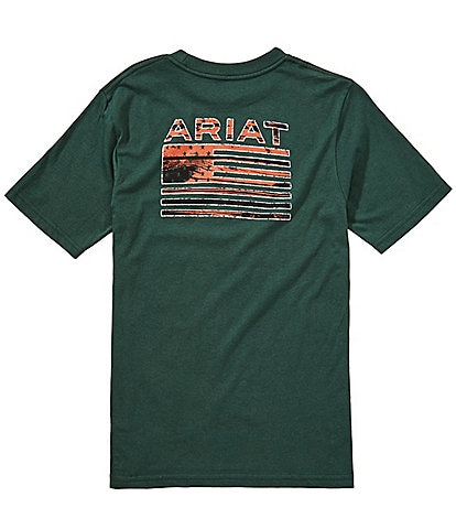 Ariat Big Boys Rustic Wood Flag Short-Sleeve T-Shirt