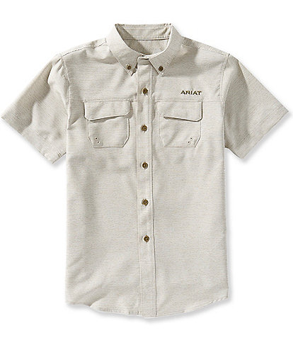 Ariat Big Boys Woven Short Sleeve Collared Button Front Shirt