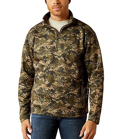 Ariat Caldwell Logo Long Sleeve Camouflage 1/4-Zip Sweater