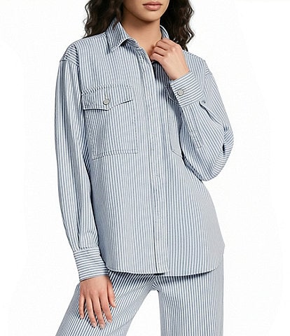 Ariat Coordinating Denim Stripe Oversized Shirt Jacket