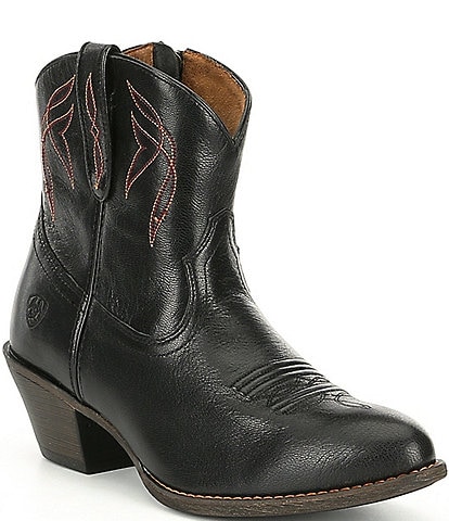 Ariat Darlin Short Leather Block Heel Western Boots