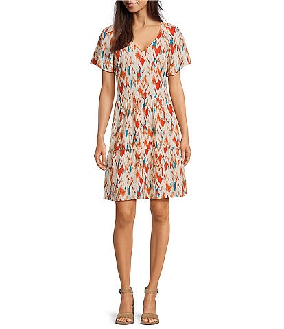 Ariat Delilah V-Neck Short Flutter Sleeve Tiered A-Line Dress