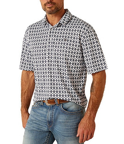 Ariat Diamond-Printed Short Sleeve Polo Shirt