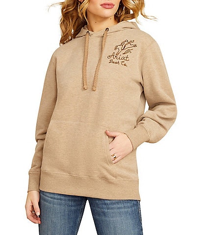 Ariat Fleece Bronco Embroidered Stitched Long Sleeve Hoodie