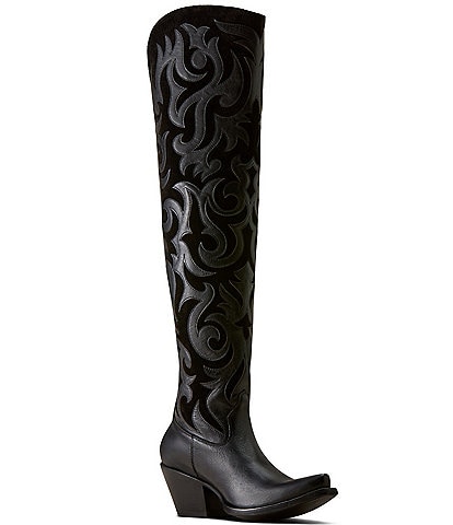 Ariat Lyra Scroll Over The Knee Zip Up Leather Western Boots