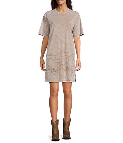 Ariat Road Trip Graphic Crew Neck Short Sleeve Tee Dress