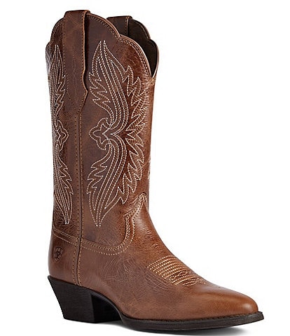 Ariat Women's Heritage Leather R Toe Stretch Fit Western Boots
