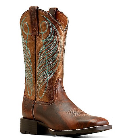 Ariat Women's Round Up Leather Square Toe Western Mid Boots