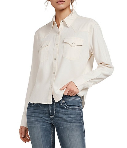 Ariat Woven Asheville Point Collar Long Sleeve Snap Front Shirt