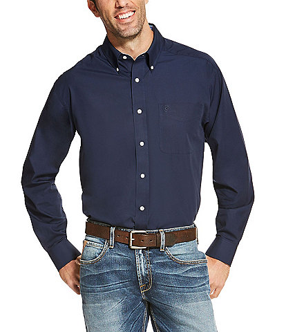 Ariat Wrinkle-Free Solid Long-Sleeve Woven Shirt