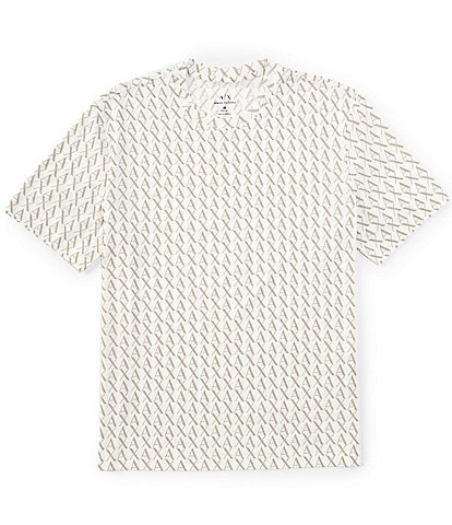 Armani Exchange Allover Signature Logo Print Short Sleeve T-Shirt