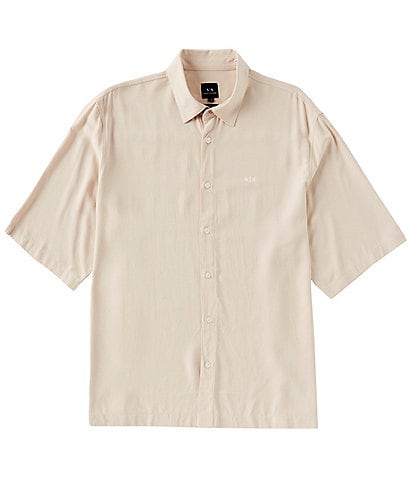 Armani Exchange AX Logo Short Sleeve Woven Shirt