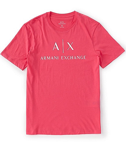 Armani Exchange Slim-Fit AX Signature Logo Crew Neck Short Sleeve Tee