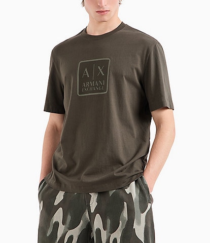 Armani Exchange Box Diagonal Logo Short Sleeve T-Shirt