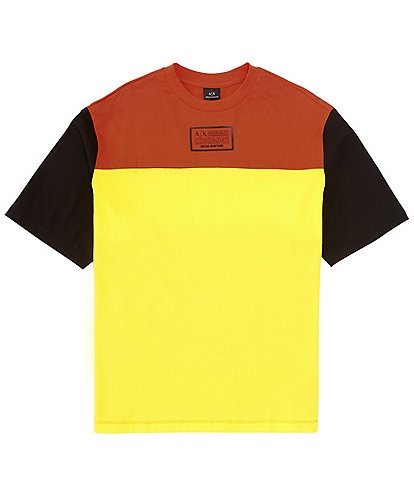 Armani Exchange Color Block City Tag Short Sleeve T-Shirt