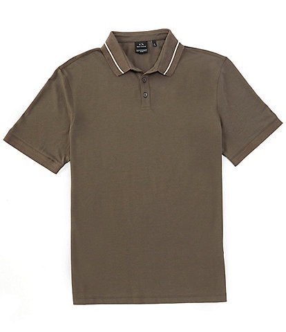 Armani Exchange Contrast Detail Short Sleeve Polo Shirt