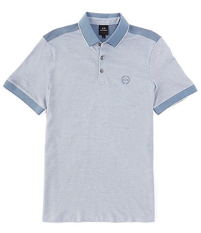 Armani Exchange Contrasting Color Short Sleeve Polo Shirt