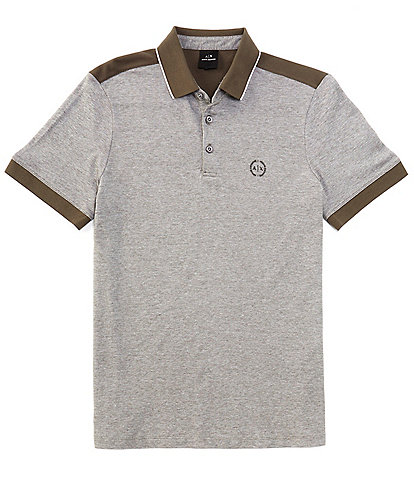 Armani Exchange Contrasting Color Short Sleeve Polo Shirt