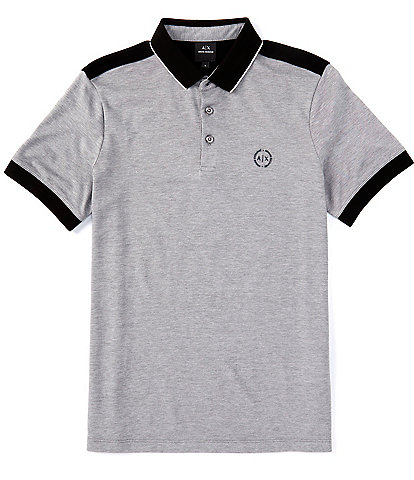 Armani Exchange Contrasting Color Short Sleeve Polo Shirt