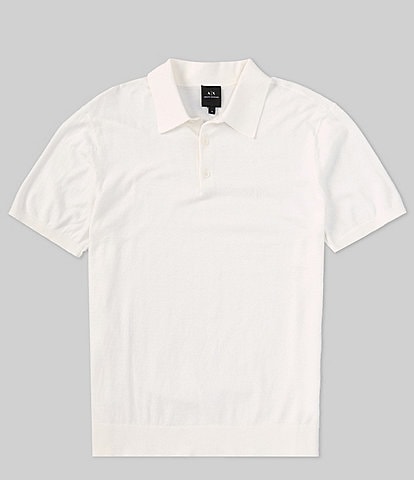 Armani Exchange Cotton Knit Short Sleeve Polo Shirt
