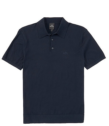 Armani Exchange Cotton Knit Short Sleeve Polo Shirt