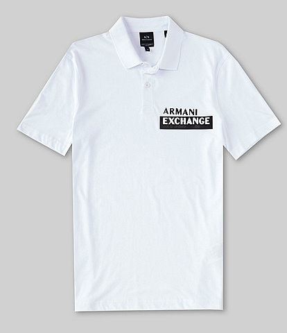 Armani Exchange Embossed Logo Short-Sleeve Polo Shirt